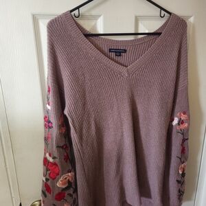 American Eagle Outfitters Blush V-Neck Sweater
